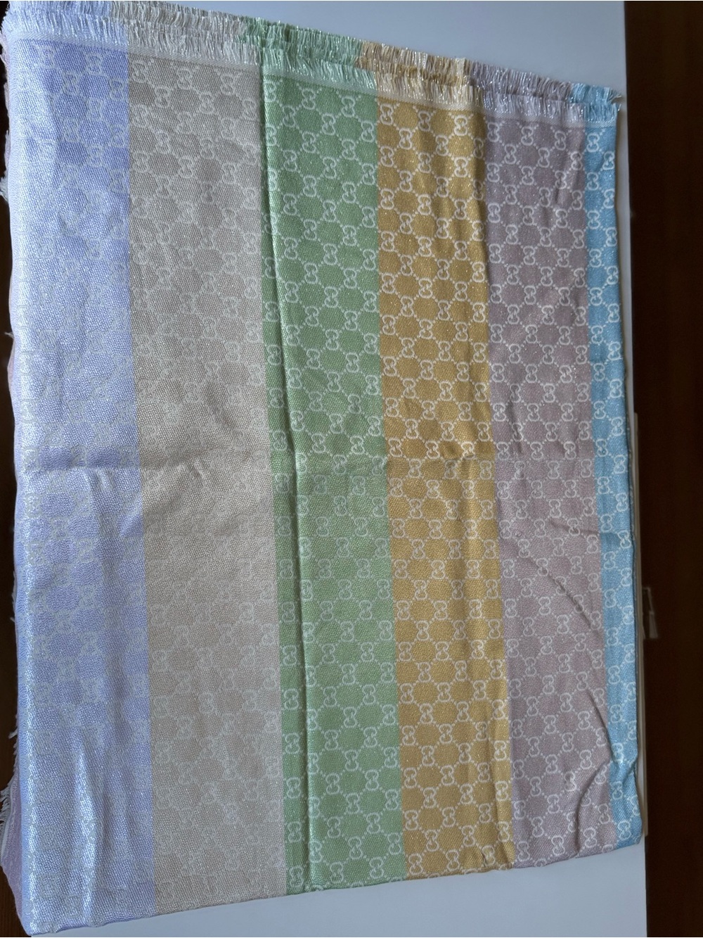 Gucci Pastel Stripe GG Jacquard scarf